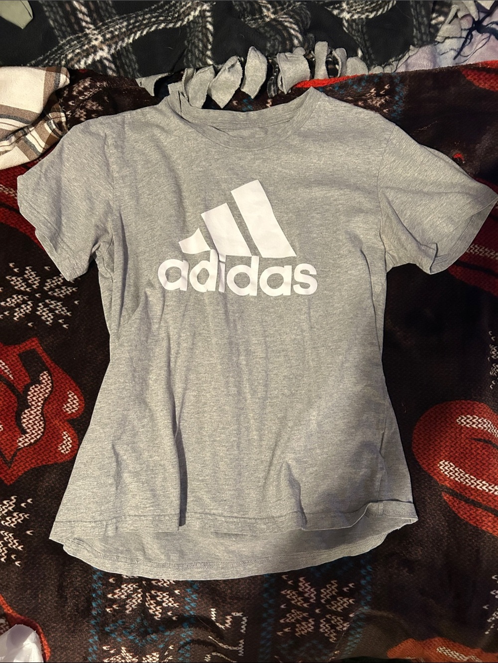 adidas Gray Short-Sleeve Logo Tee for women